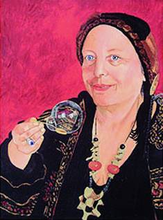A portrait of Berkeley poet Julia Vinograd painted by her sister Deborah Vinograd