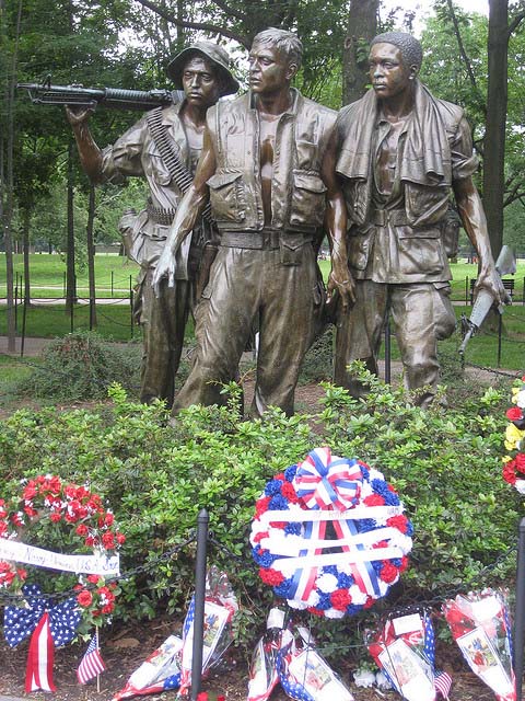 "The Three Soldiers." A bronze sculpture by Frederick Hart at the Vietnam Veterans Memorial in Washington, D.C.