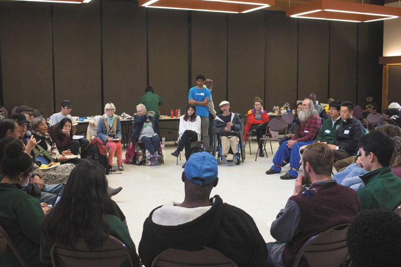The Suitcase Clinic held its first Town Hall on Homelessness in Berkeley, a forum for homeless people to share their ideas and experiences.
