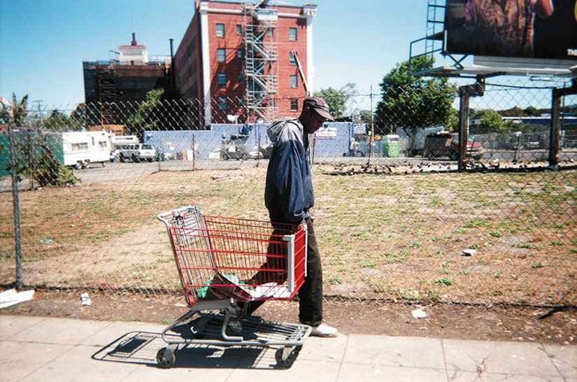 “A Way to Survive.” Keith Arivnwine took this photo as part of “On Our Way Home,” a photography exhibit created by St. Mary’s Center. “When I was homeless, I used a shopping cart to carry my belongings and to recycle,” said Arivnwine.