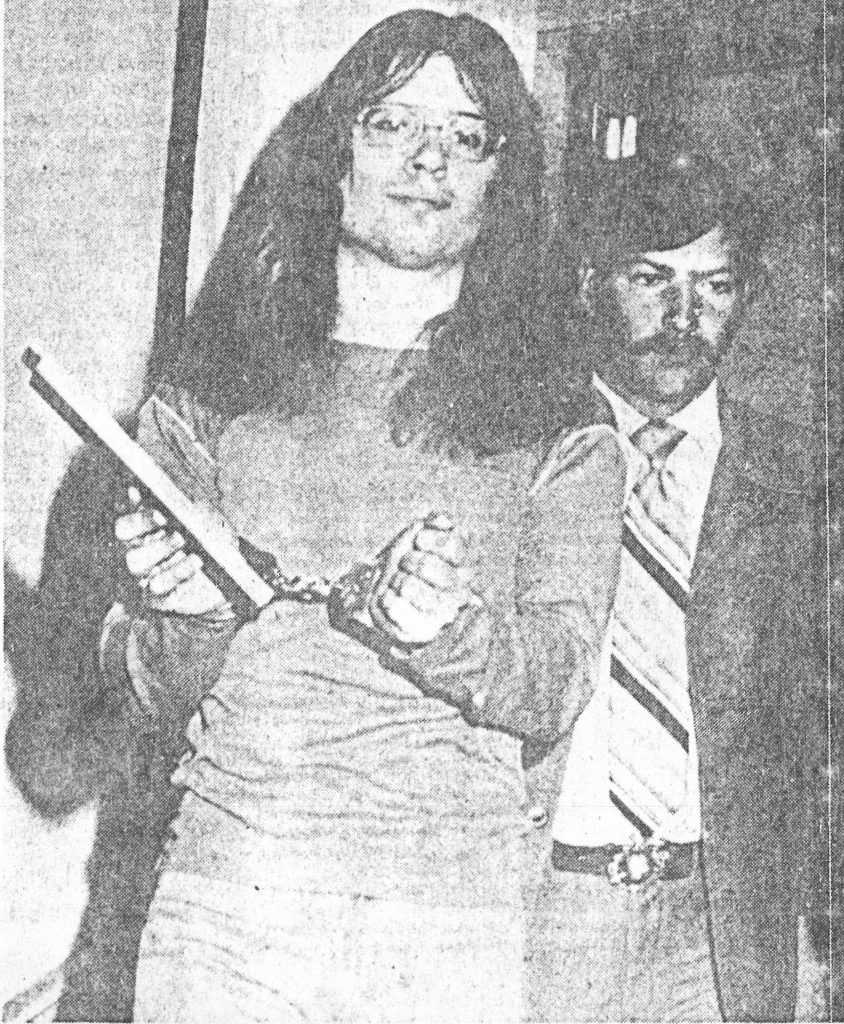 Terry in handcuffs after his protest at the Malmstorm Air Force Base.