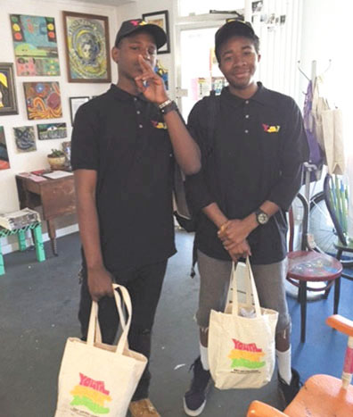 Khalil Kelly and Onynex Johnson are creating art and working to expand art sales for Youth Spirit Artworks in Berkelely. Brandon Pritzkat photo