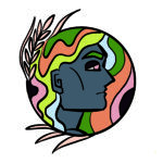 Illustration of a "maiden," which traditionally suggested a "virgin." (It's a little dated, yes.) This is the symbol for the zodiac sign Virgo.